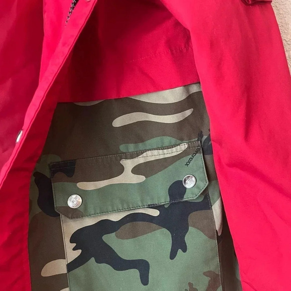 Fingercroxx Red Camoflauge Men’s Jacket Size Medium Outerwear Camo - Picture 6 of 10